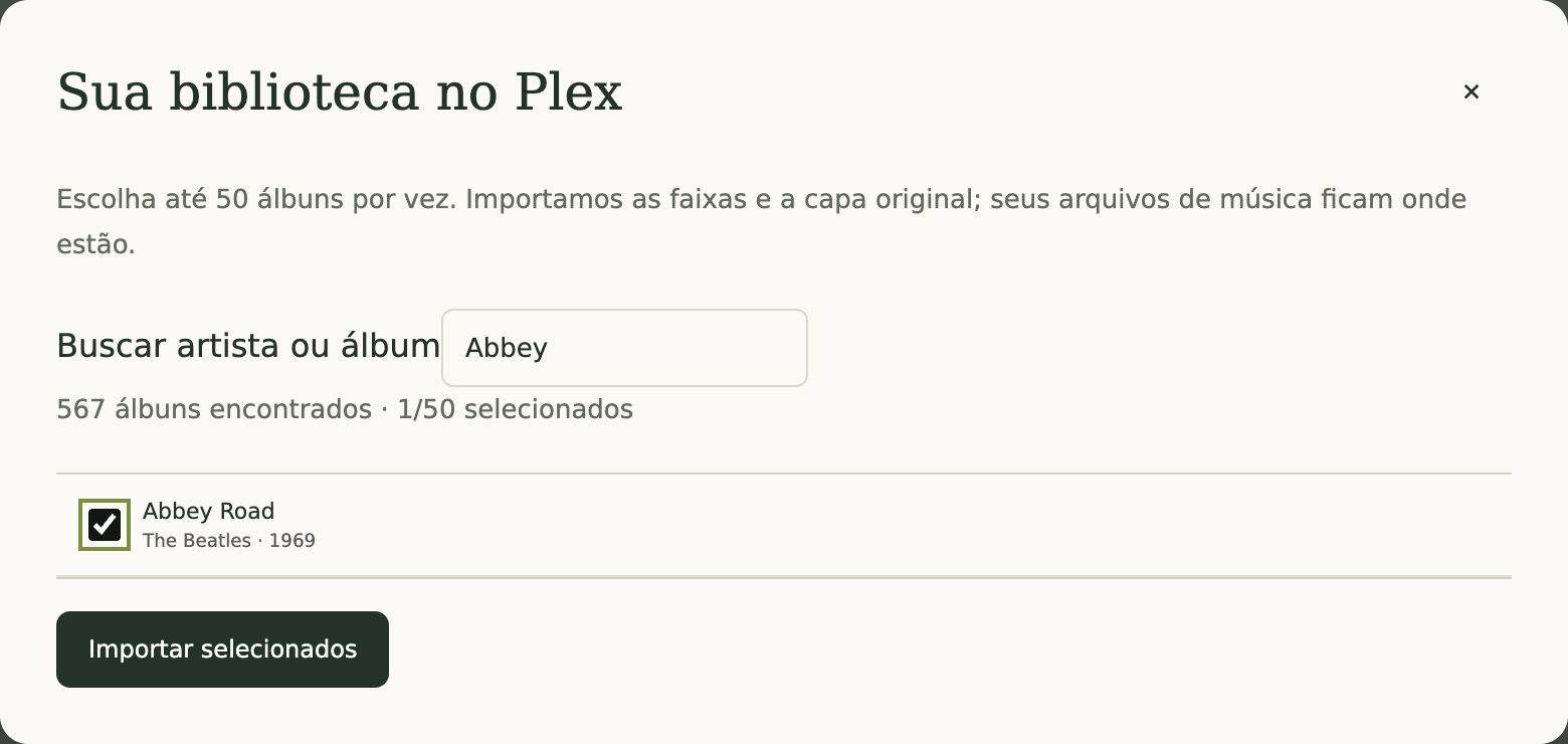 Seleção de Abbey Road na biblioteca real do Plex