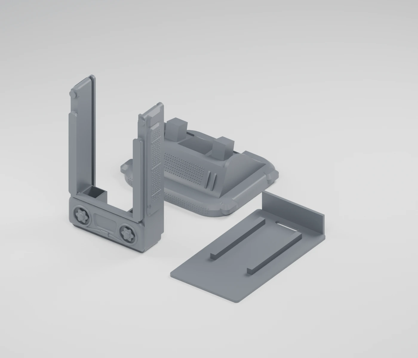 Modelo final V3 com corpo, base e tampa separados para impressão